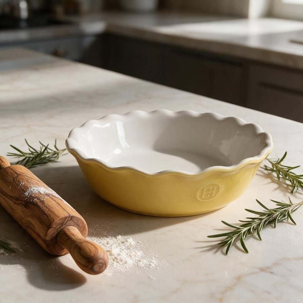Emile Henry Modern Classics Pie Dish Yellow Ceramic Made In France
